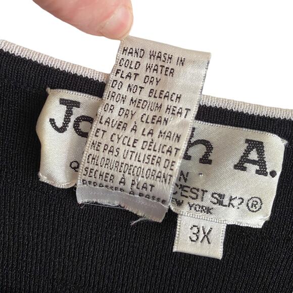 JOSEPH A. Woman 3x Knit Tank Top Sleeveless Pullover Black Skinny White Stripes - Picture 4 of 8